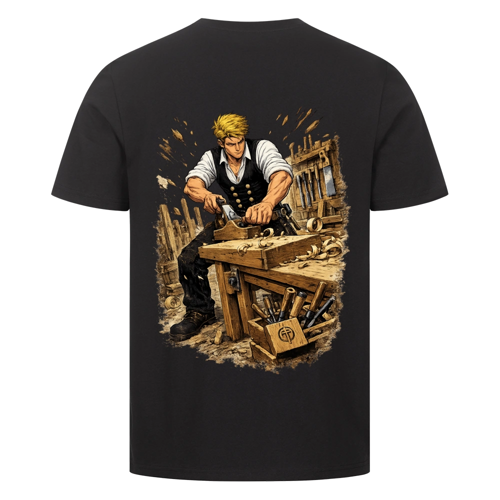 Tischler Backprint Shirt – Handwerk im Manga-Stil | ZunftStyle