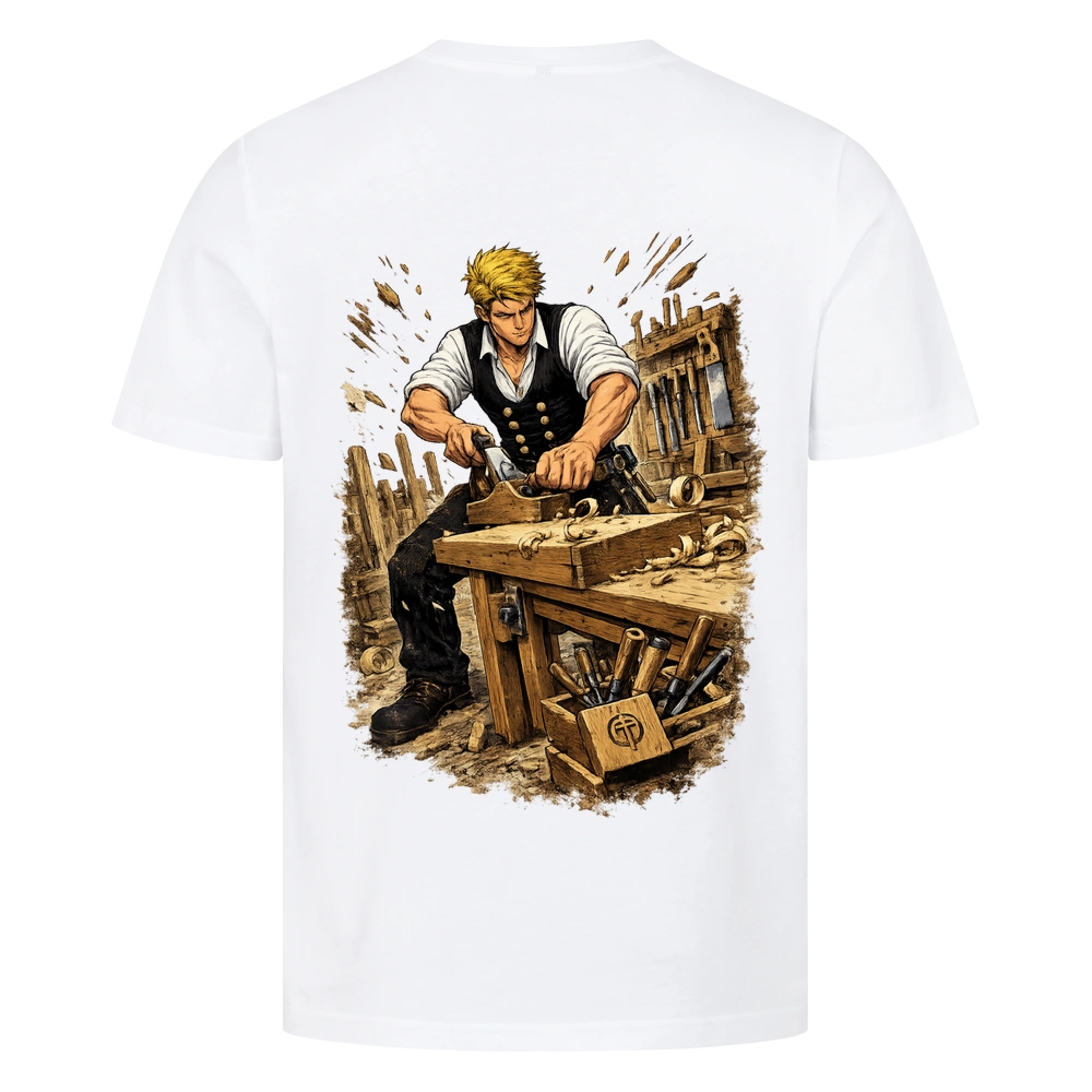Tischler Backprint Shirt – Handwerk im Manga-Stil | ZunftStyle