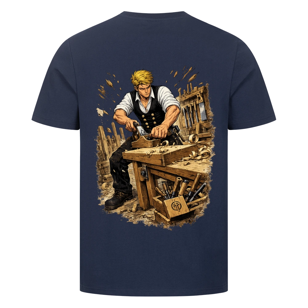 Tischler Backprint Shirt – Handwerk im Manga-Stil | ZunftStyle