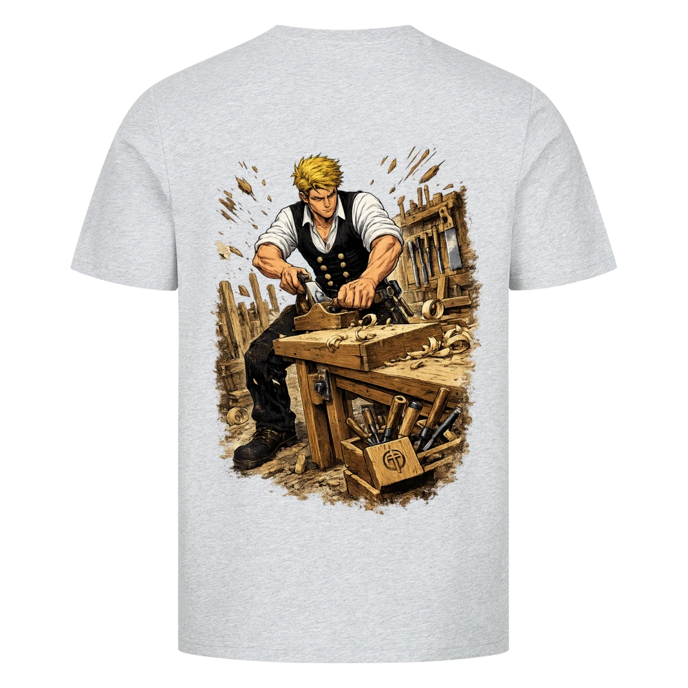 Tischler Backprint Shirt – Handwerk im Manga-Stil | ZunftStyle