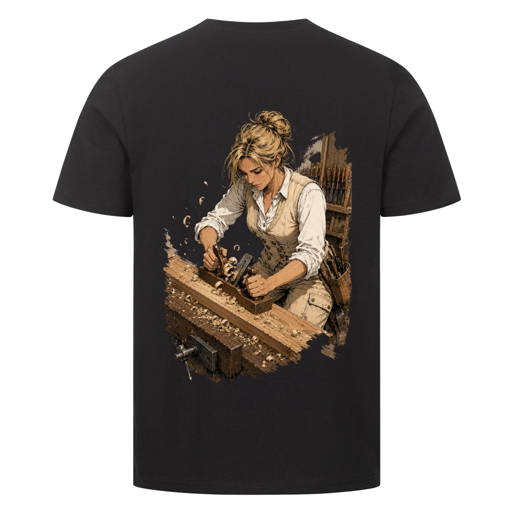 Tischlerin Backprint Shirt – Handwerk mit Hingabe | ZunftStyle