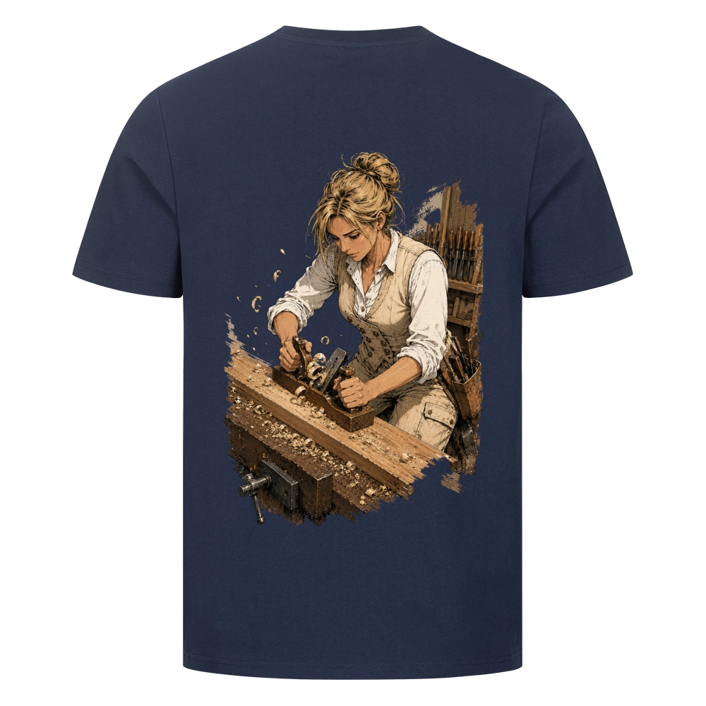 Tischlerin Backprint Shirt – Handwerk mit Hingabe | ZunftStyle