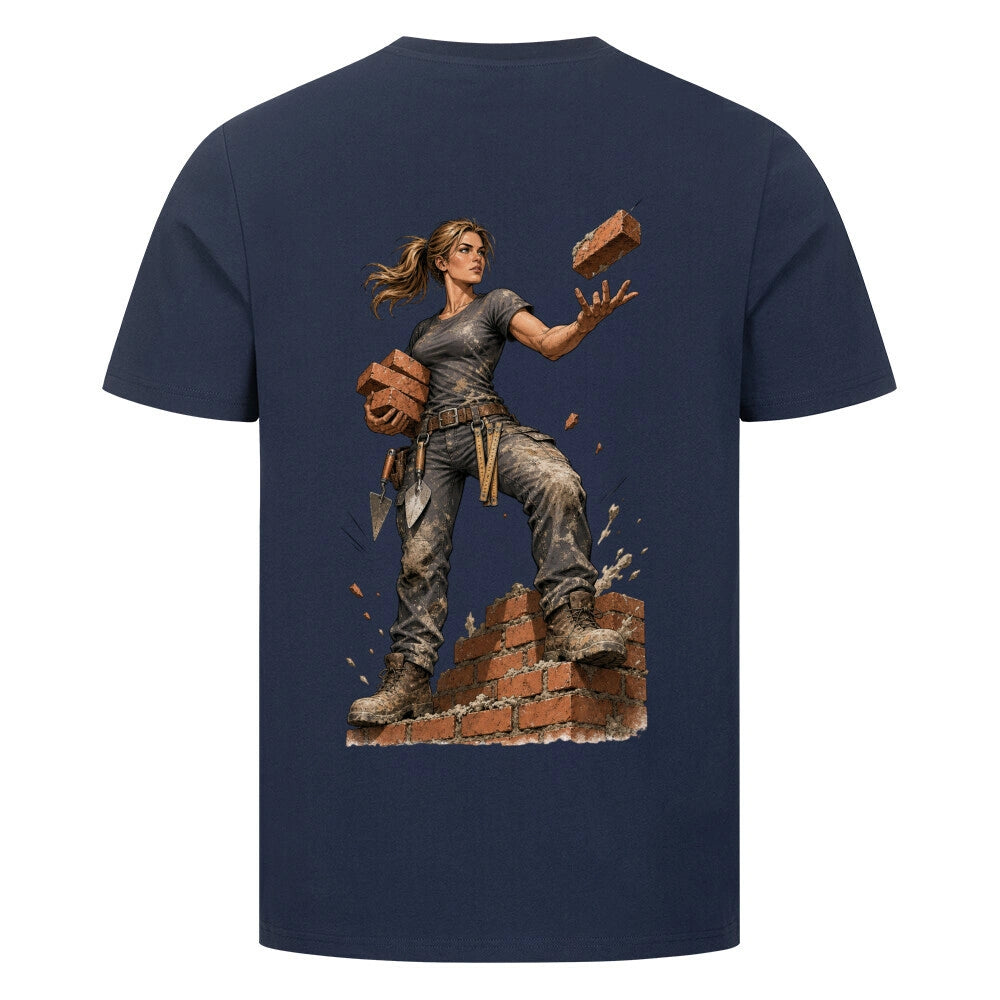 ZunftStyle "Baumeisterin" – Bauarbeiterin Manga Backprint T-Shirt Premium