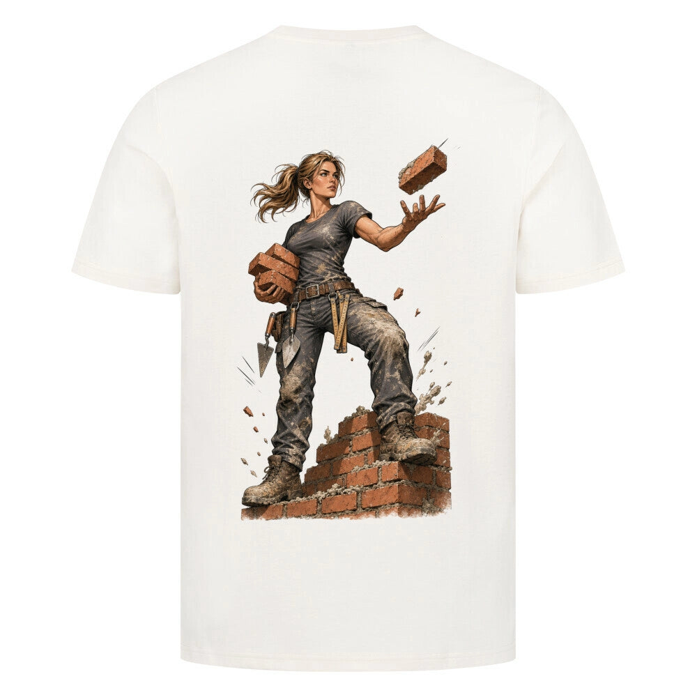 ZunftStyle "Baumeisterin" – Bauarbeiterin Manga Backprint T-Shirt Premium