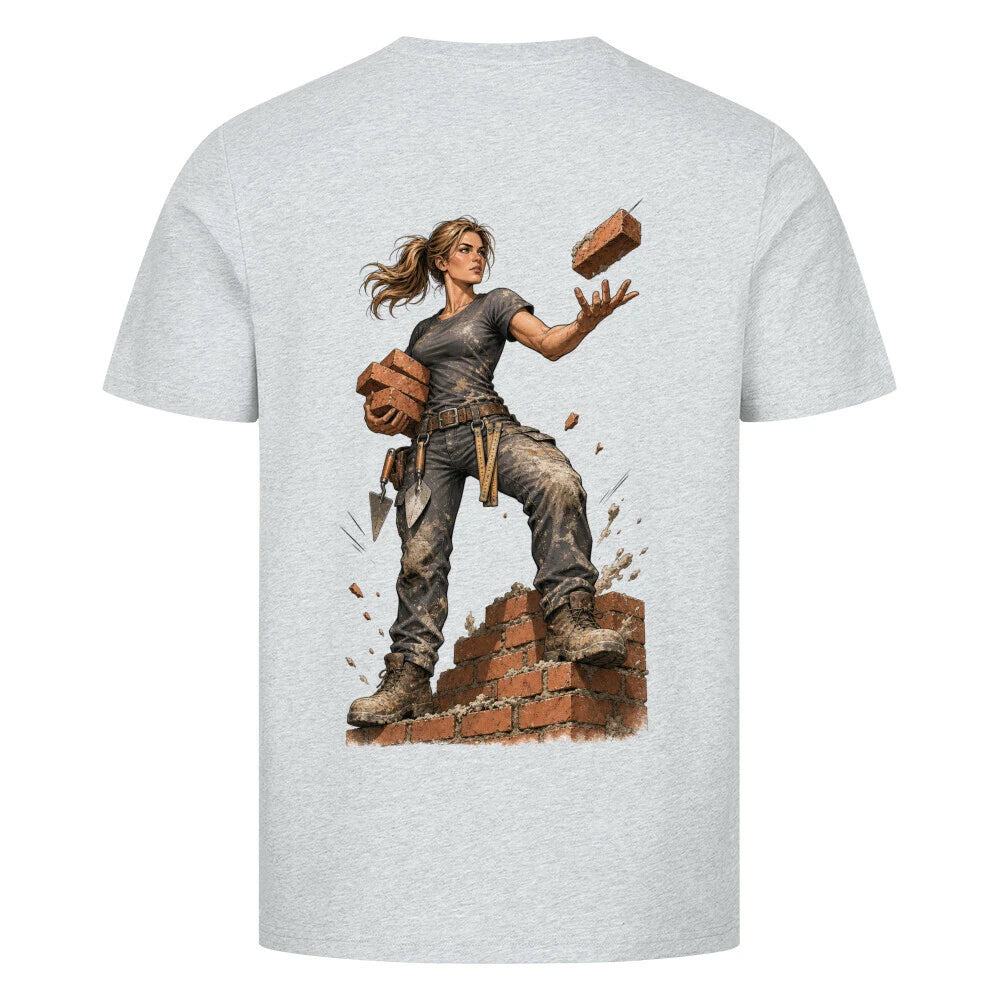 ZunftStyle "Baumeisterin" – Bauarbeiterin Manga Backprint T-Shirt Premium