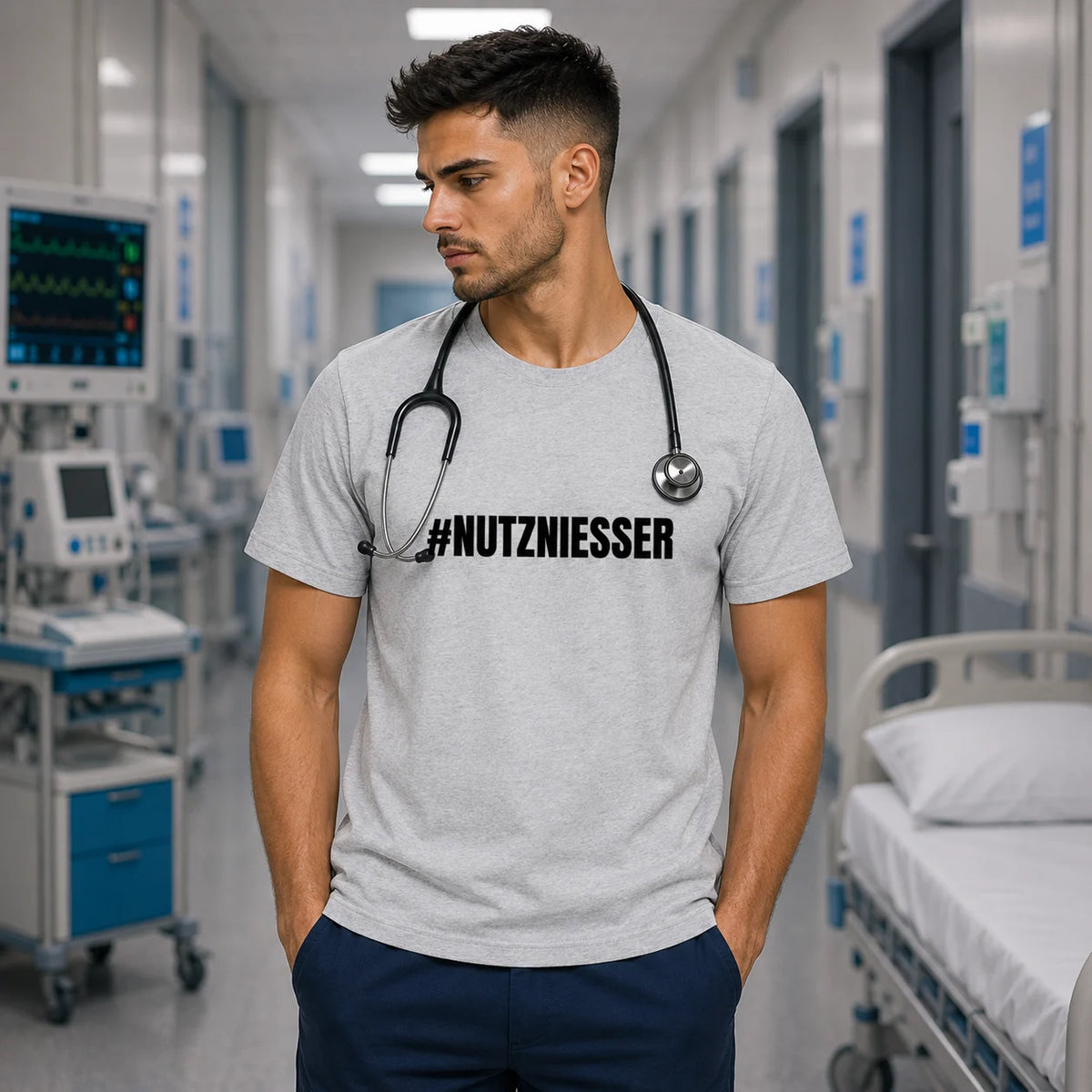 Pflege T-Shirt Herren – Einsatz mit Herz #NUTZNIESSER