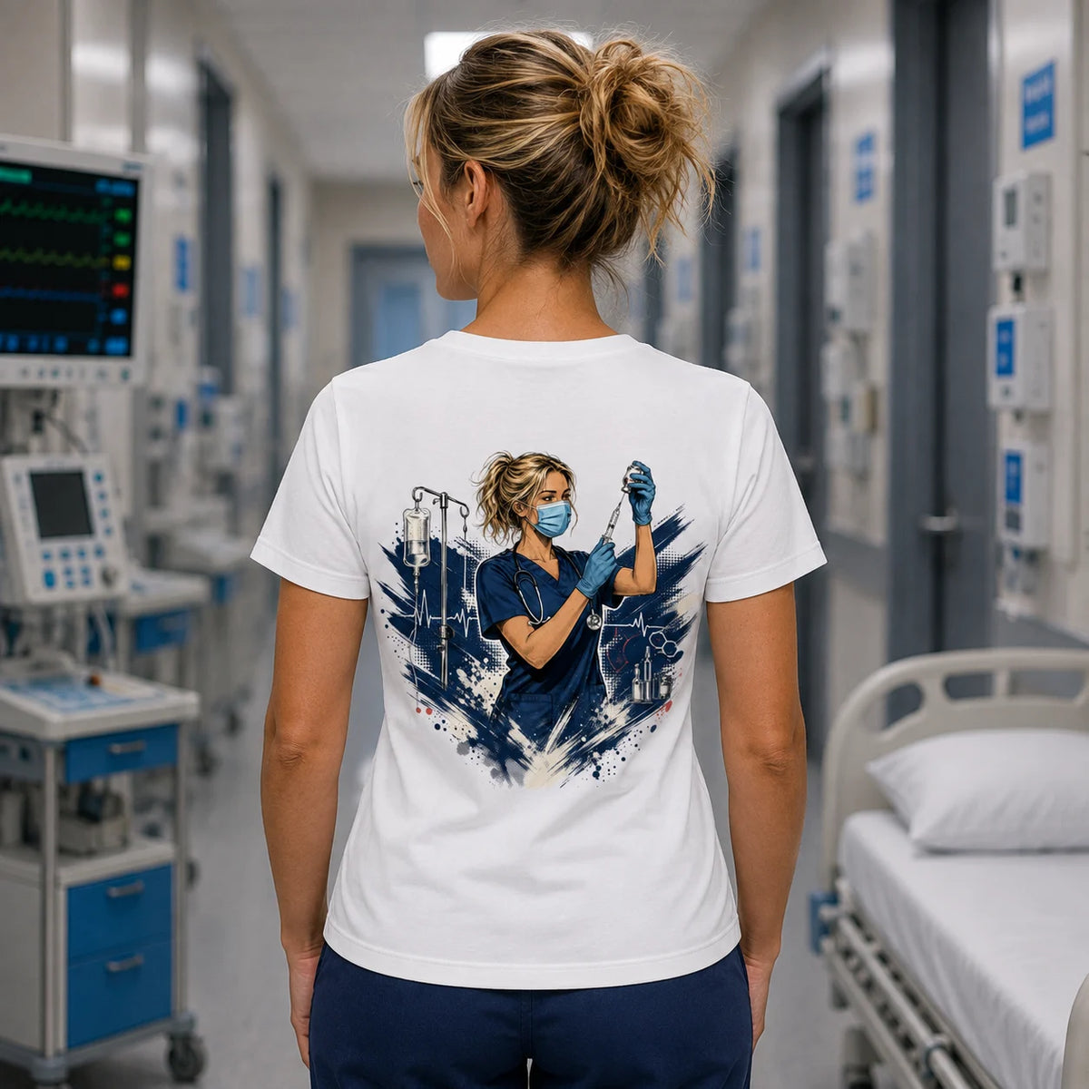 #SYSTEMRELEVANT – Pflege Damen T-Shirt mit Backprint