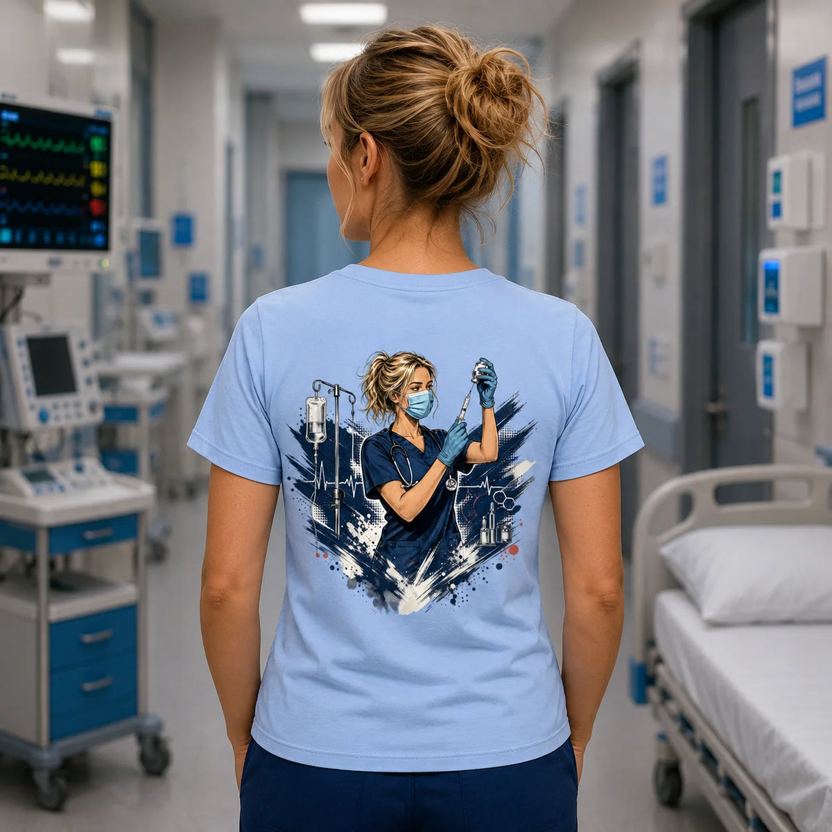 #SYSTEMRELEVANT – Pflege Damen T-Shirt mit Backprint