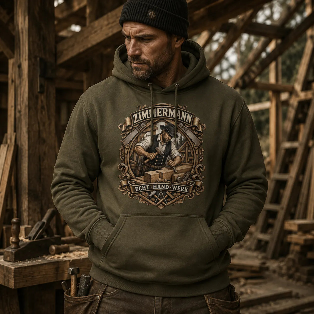 Zimmermann Vintage Badge Hoodie – ZunftStyle Special Edition