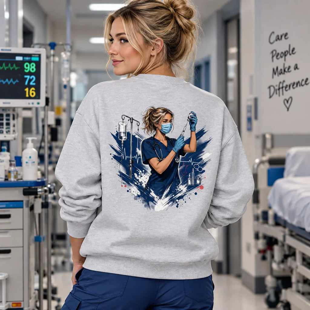 Pflege Sweatshirt Damen – Einsatz mit Herz | ZunftStyle