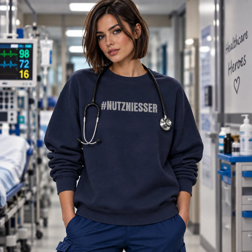 #NUTZNIESSER Pflege Sweatshirt – Statement Frontprint | ZunftStyle
