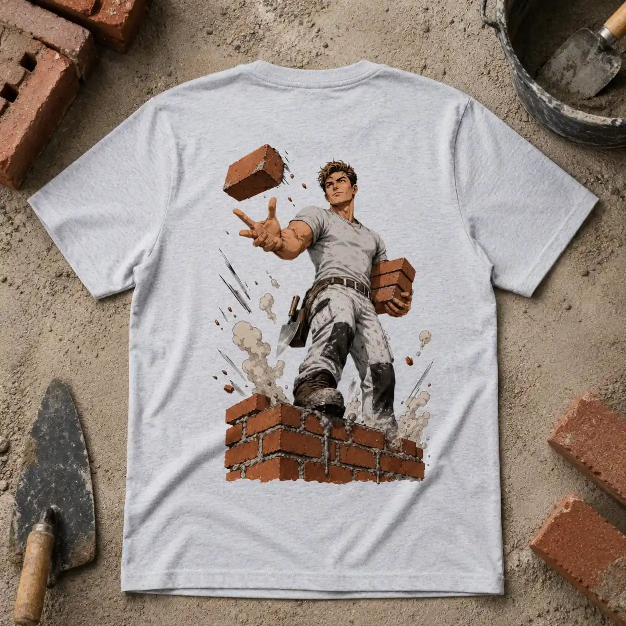 ZunftStyle "Baumeister" – Handwerker Manga Backprint T-Shirt Premium