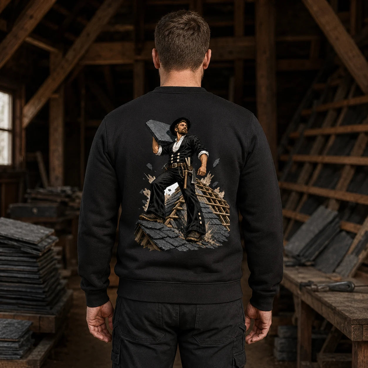 Dachdecker Sweatshirt – Hoch hinaus