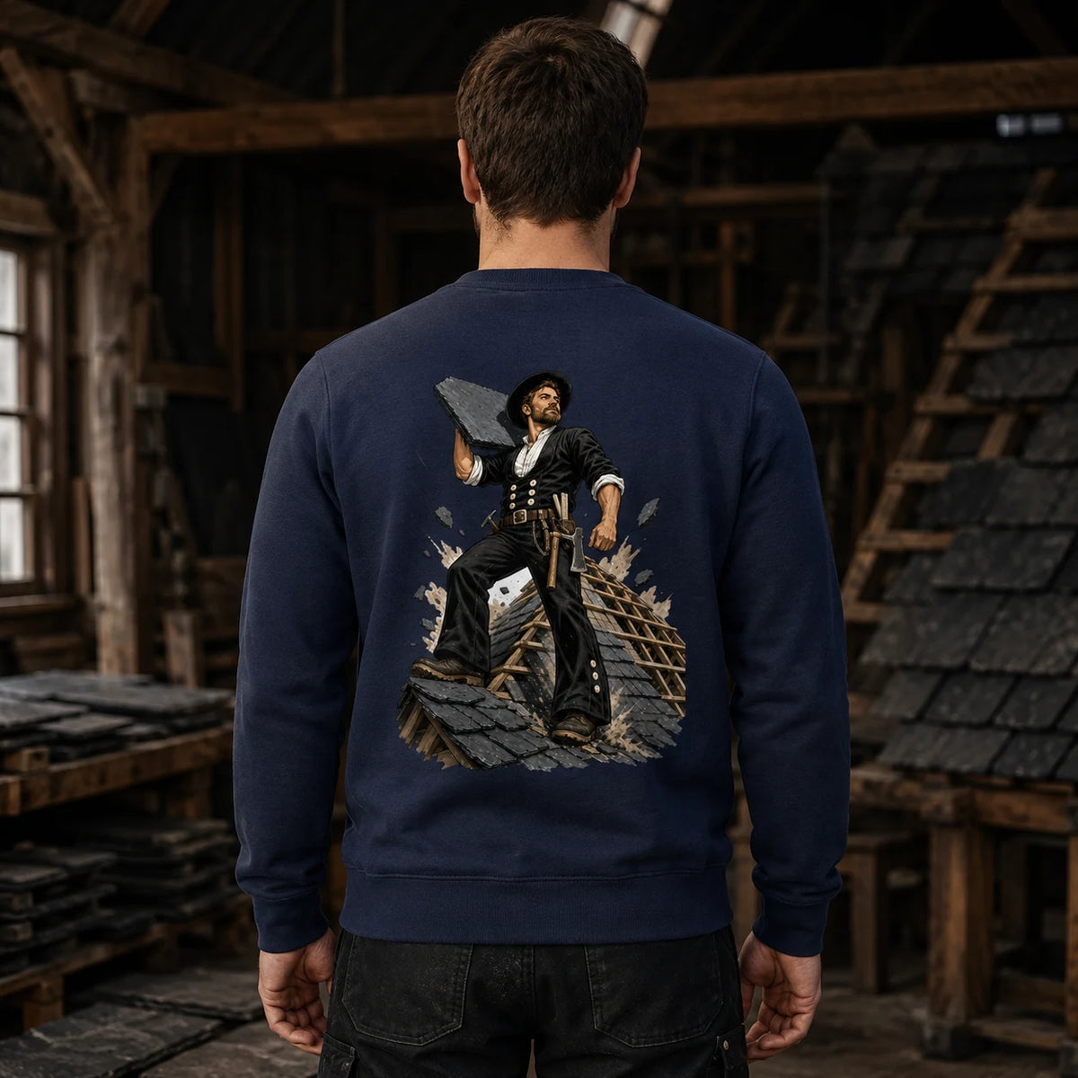 Dachdecker Sweatshirt – Hoch hinaus