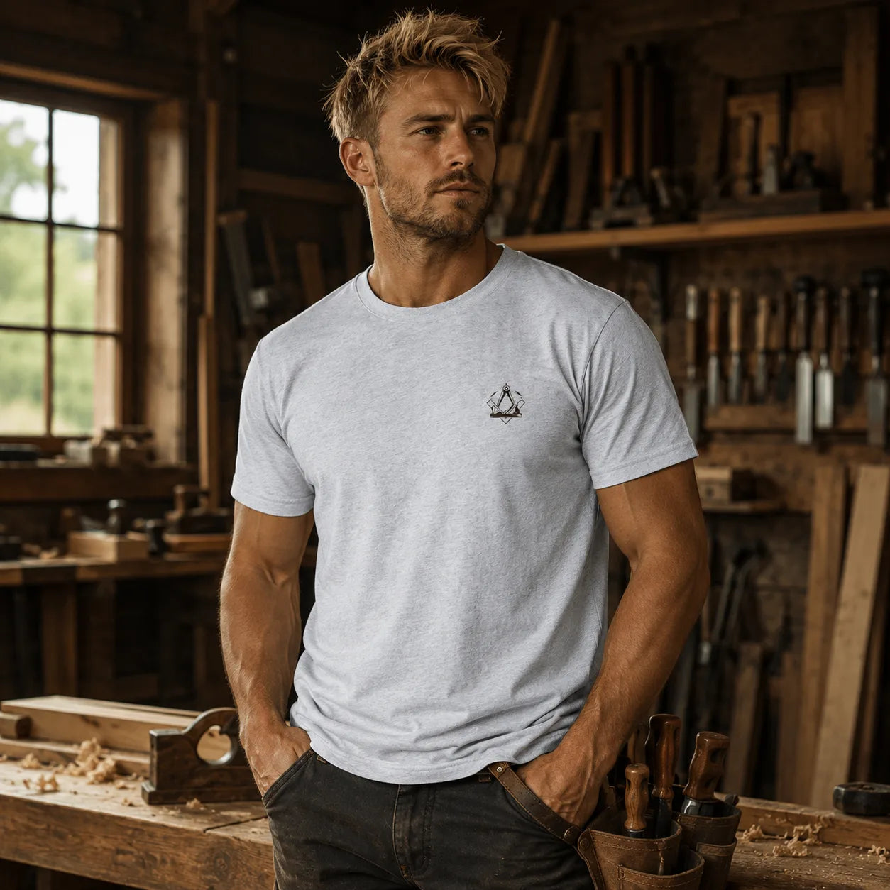 Tischler Backprint Shirt – Handwerk im Manga-Stil | ZunftStyle
