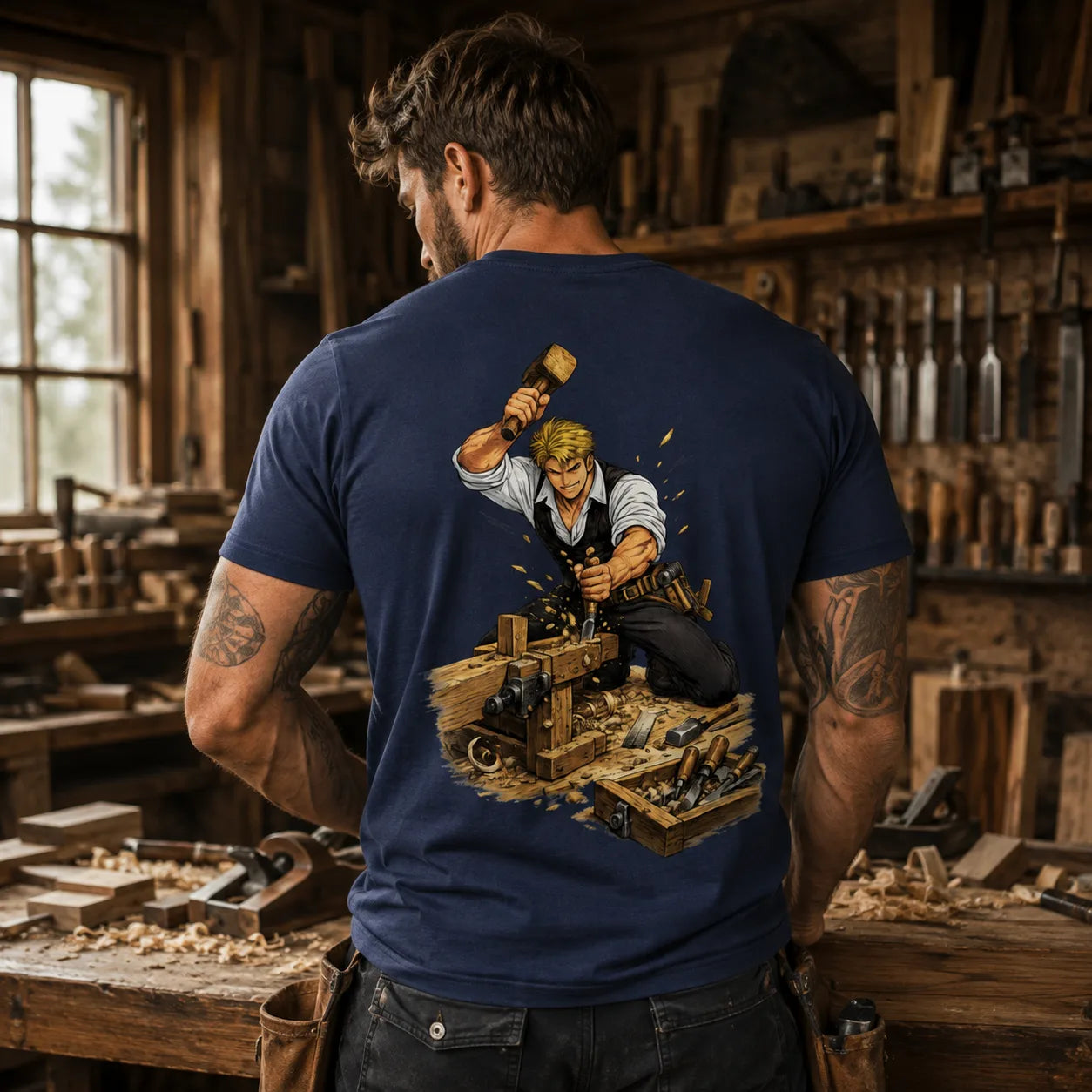 Tischler Backprint Shirt – Handwerk in Aktion | ZunftStyle