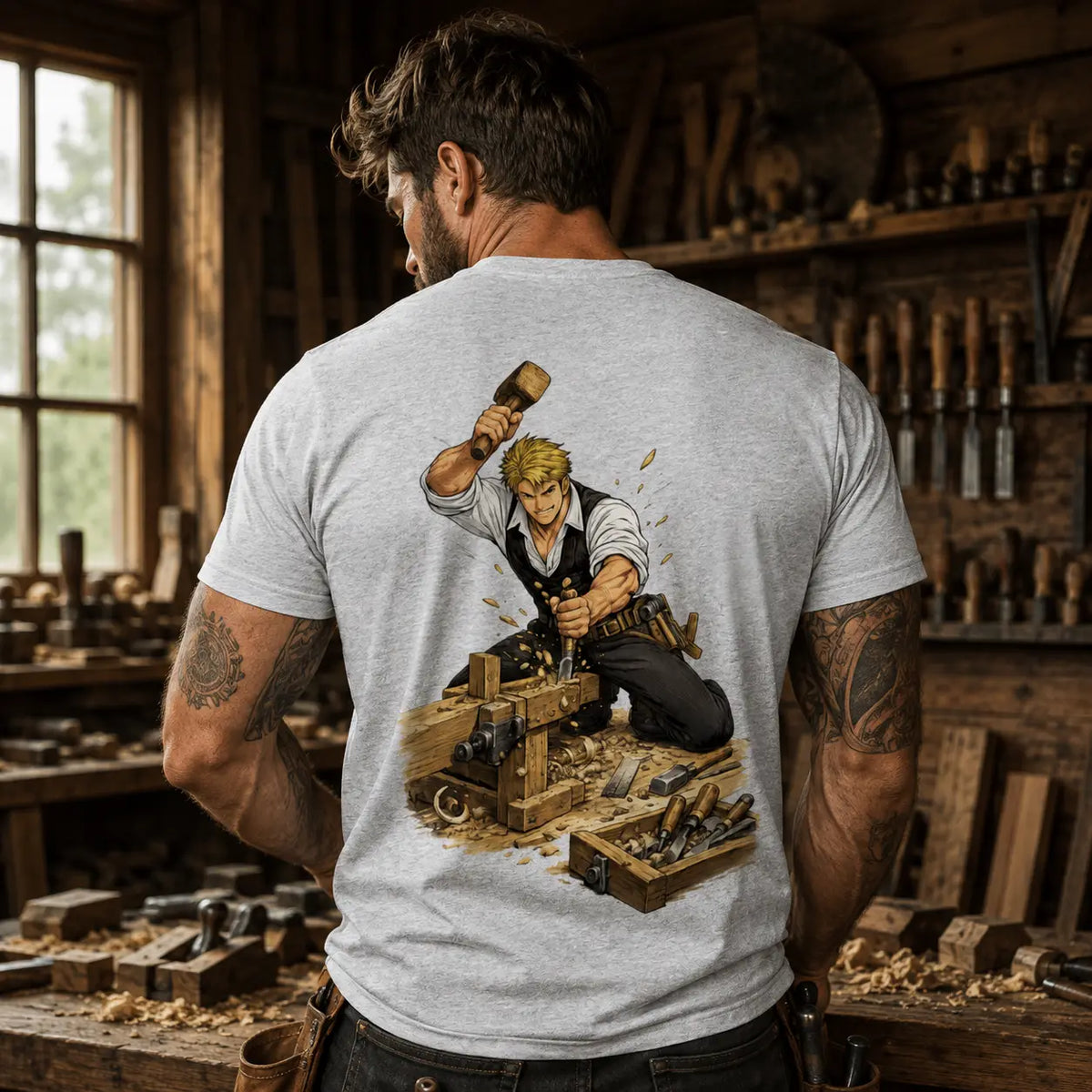 Tischler Backprint Shirt – Handwerk in Aktion | ZunftStyle