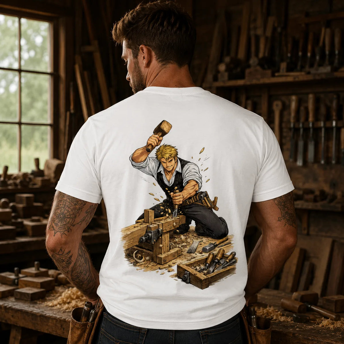 Tischler Backprint Shirt – Handwerk in Aktion | ZunftStyle