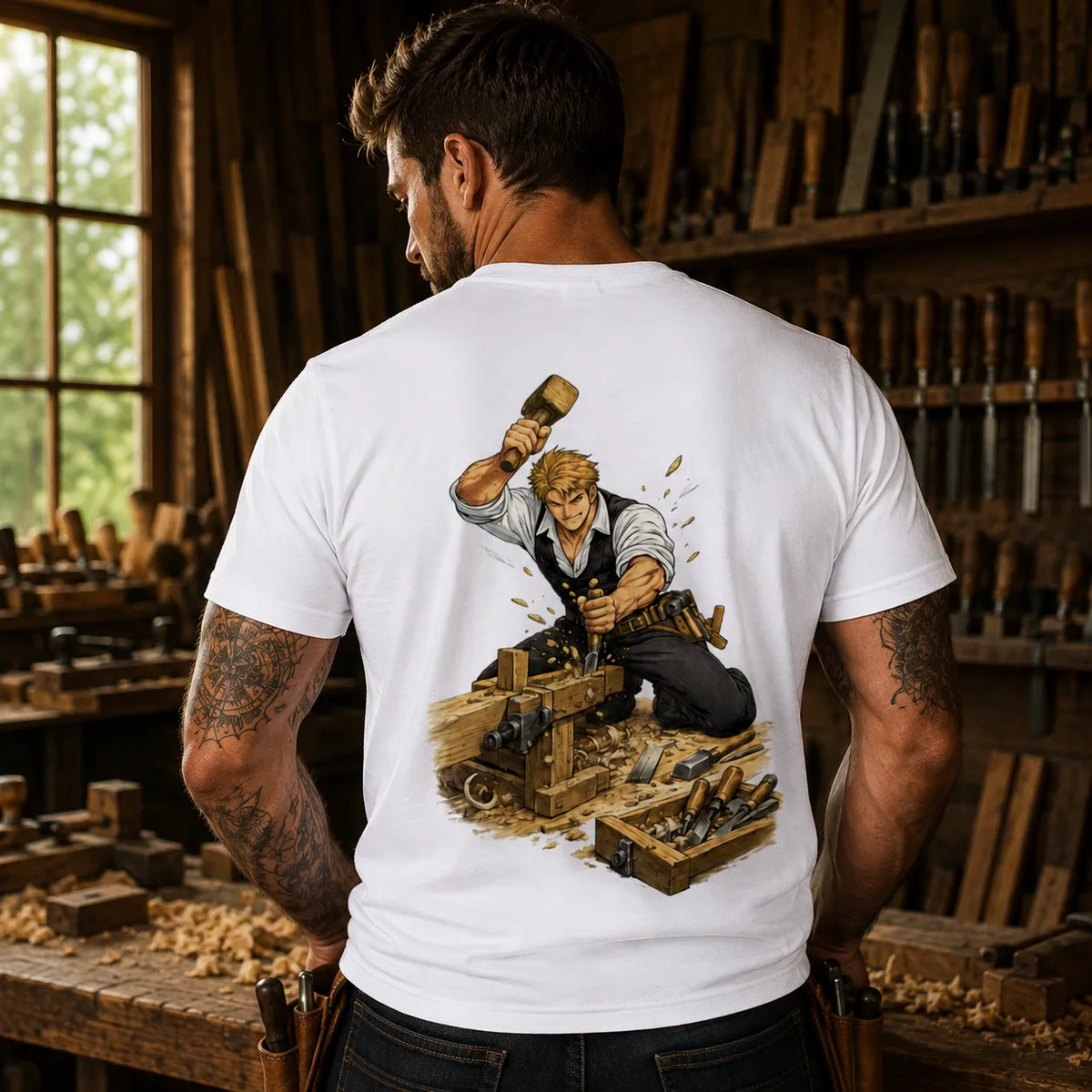 Tischler Backprint Shirt – Handwerk in Aktion | ZunftStyle