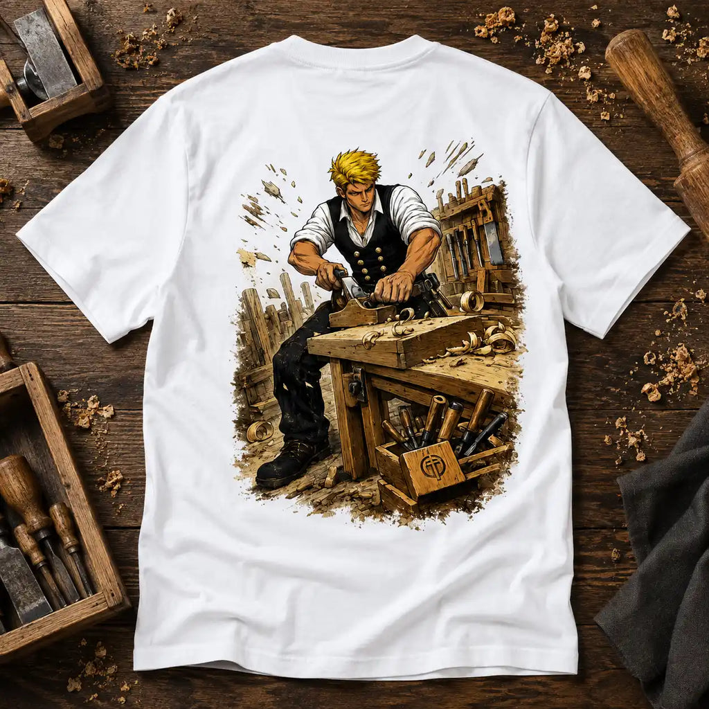 Tischler Backprint Shirt – Handwerk im Manga-Stil | ZunftStyle