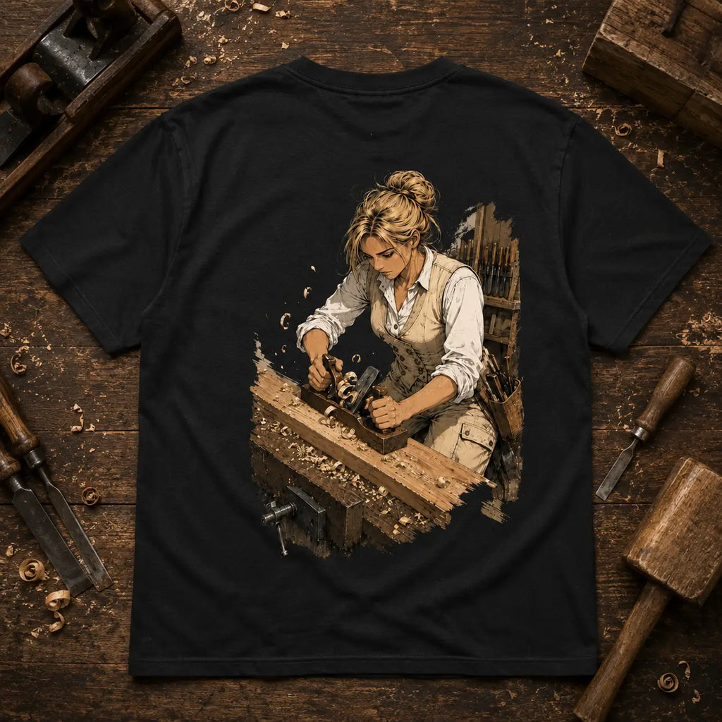 Tischlerin Backprint Shirt – Handwerk mit Hingabe | ZunftStyle