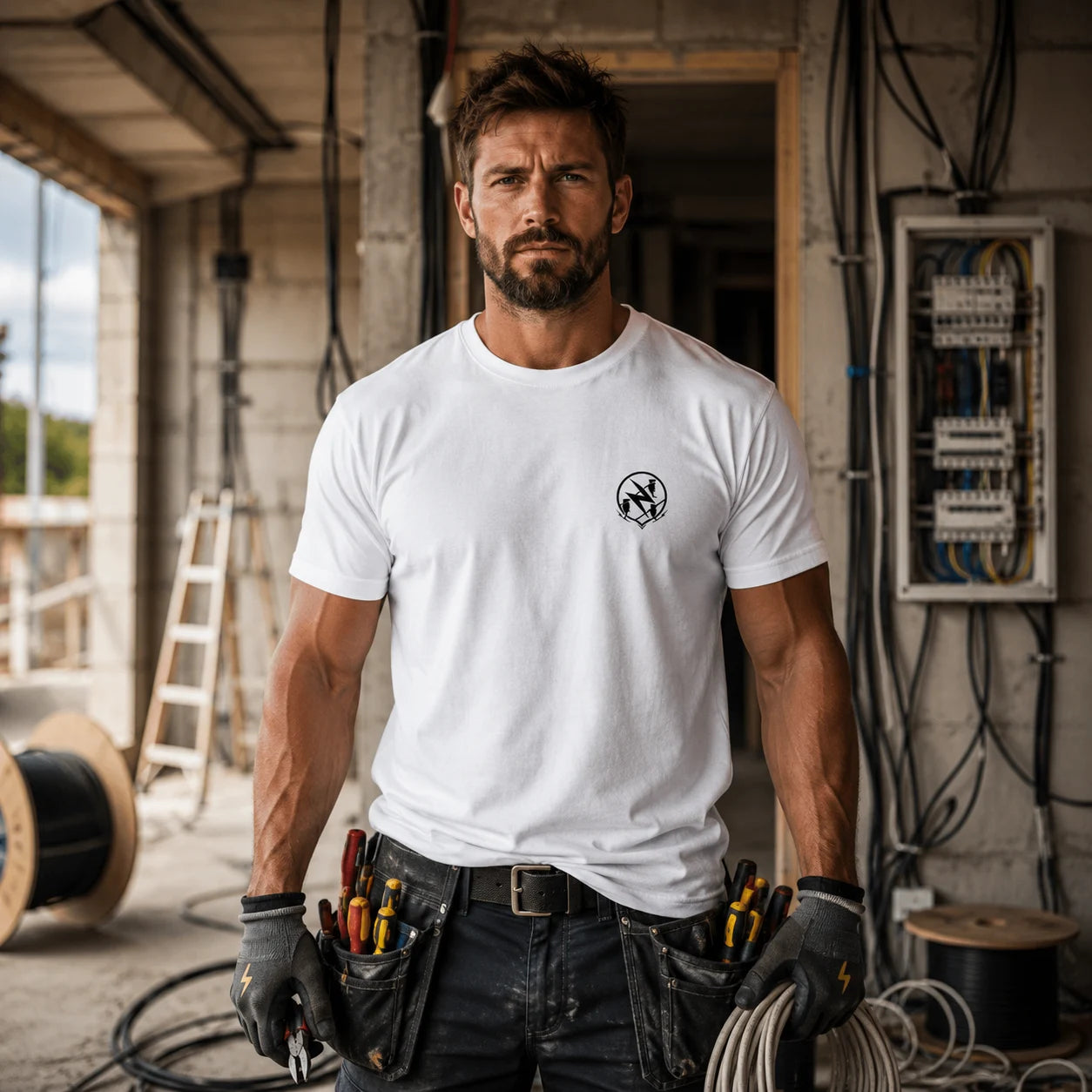 Elektriker Shirt – Comic Style | Handwerker T-Shirt für Elektroniker & Elektrohelden