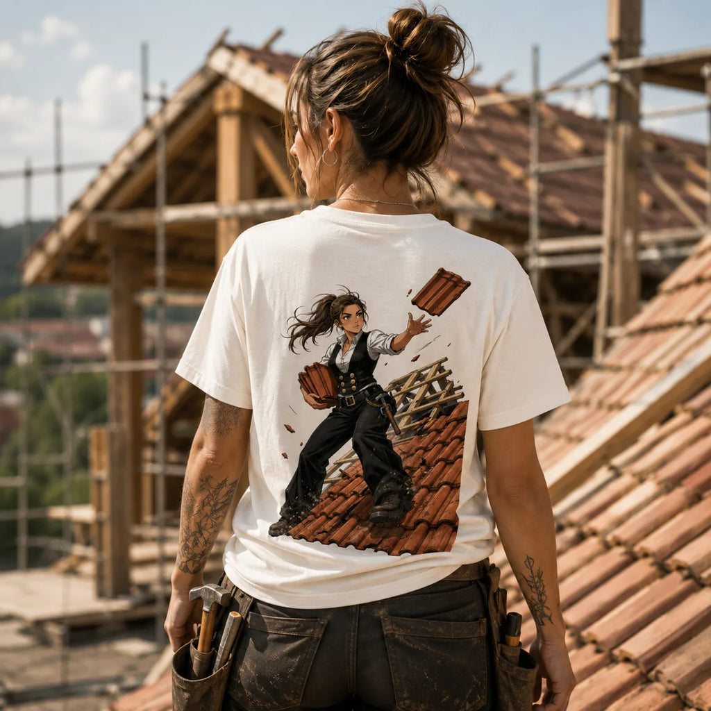 ZunftStyle Dachdecker Shirt – Manga Handwerker Motiv