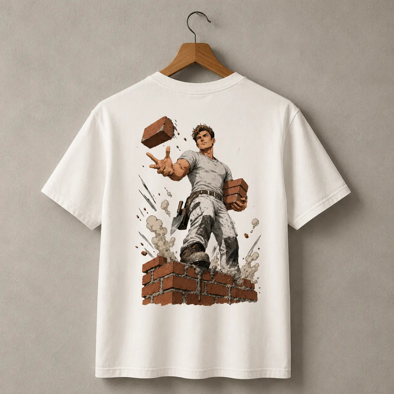 ZunftStyle "Baumeister" – Handwerker Manga Backprint T-Shirt Premium